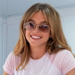 NEW Miu Miu MU52YS 5AK06S Gold Brown Gradient Violet Oval Unisex Sunglasses